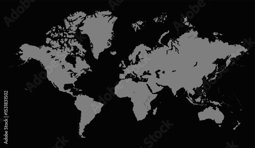 World map accurate scale, world map vector image, modern world map, Illustration, eps 10, worldwide, all continents, all countries, worldwide project