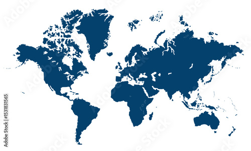 World map accurate scale, world map vector image, modern world map, Illustration, eps 10, worldwide, all continents, all countries, worldwide project
