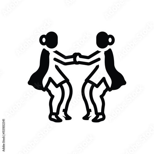 Black solid icon for gidda dance