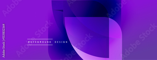 Abstract purple design. Overlapping shapes create dynamic visual effect. Modern, fluid gradients suggest movement, depth.