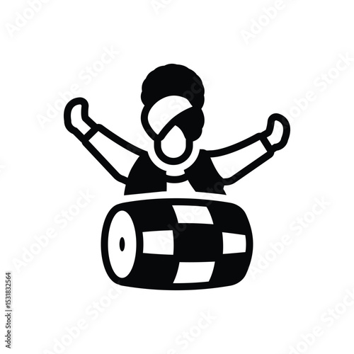 Black solid icon for punjabi folk dances