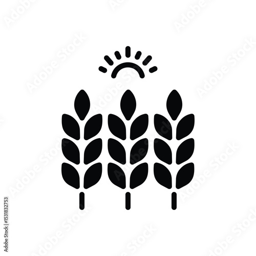Black solid icon for wheat