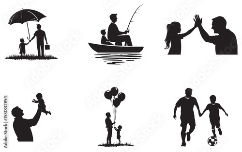 Father's Day silhouettes of people