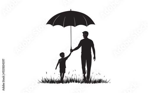 Father's Day man and woman silhouette