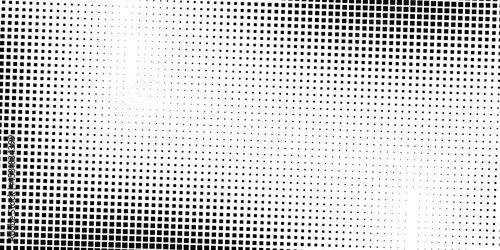 Dot grunge halftone gradient background. Faded grit noise texture. White and black sand wallpaper art