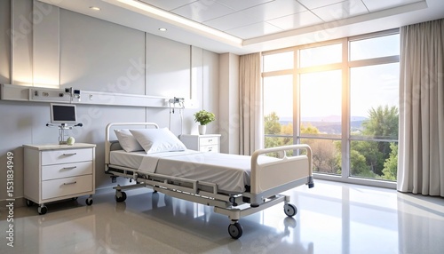 Serene Hospital Room with Sunny View
