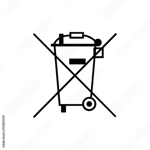 WEEE ICON VECTOR SIGN SYMBOL BLACK
