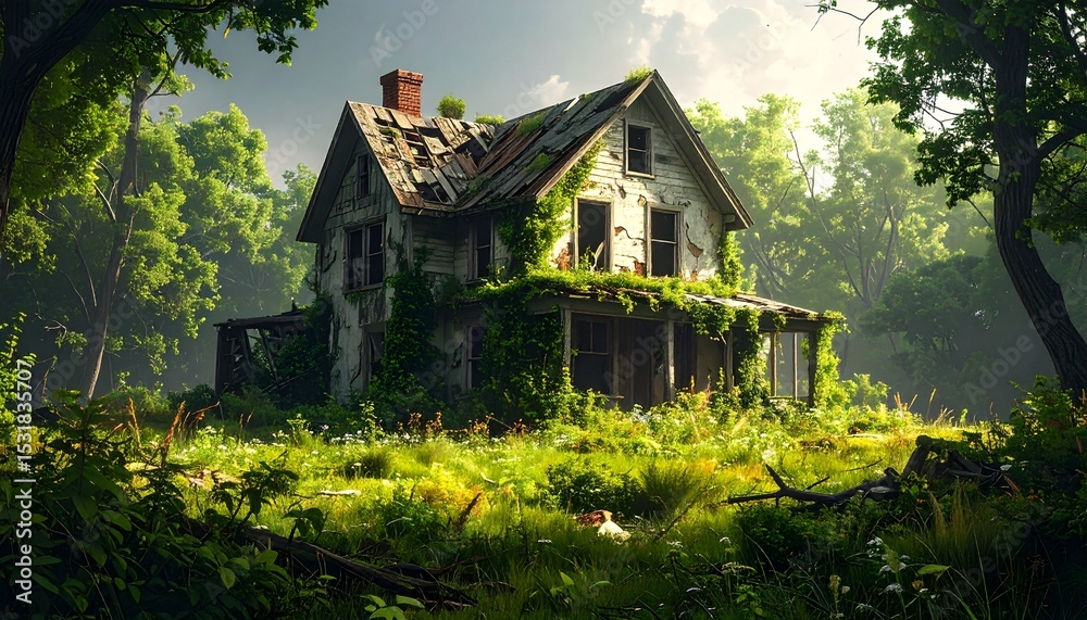 Fototapeta premium Concept Art Abandoned House