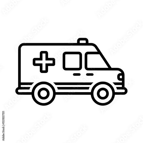 Wallpaper Mural Emergency medical vehicle icon representing health transportation and hospital rescue unit Torontodigital.ca