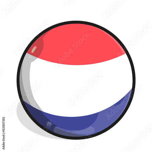 Free Download Icon A stylized, circular representation of the Dutch flag, featuring smooth transitions between the red, white, and blue horizontal bands. - GFXLoad