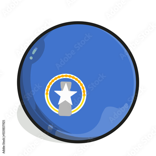 Icon A stylized, spherical depiction of the Northern Mariana Islands flag; a blue orb with a central star and circular emblem.