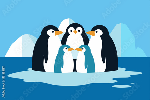 two penguins on the ice