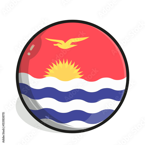 Icon A stylized circular button displays the flag of Kiribati; red, yellow sun, blue waves, and a frigatebird.