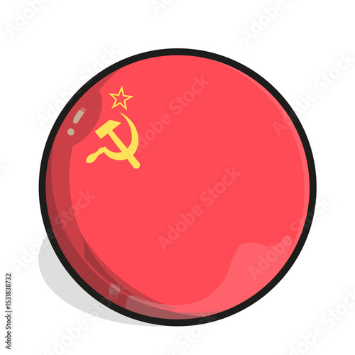 Icon A red sphere with a black outline, featuring the golden hammer and sickle emblem with a star, representing the Soviet Union.
