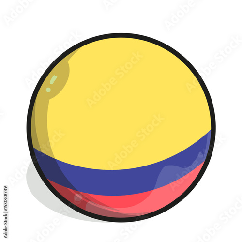 Icon A circular emblem featuring the colors of the Colombian flag, with a yellow upper section and blue and red stripes below.