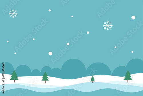 frosty meadow with snowflakes falling gently  .svg