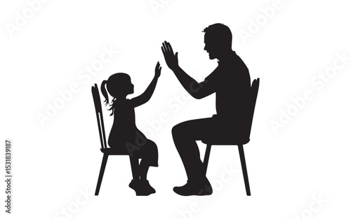 Father's Day silhouette of a couple