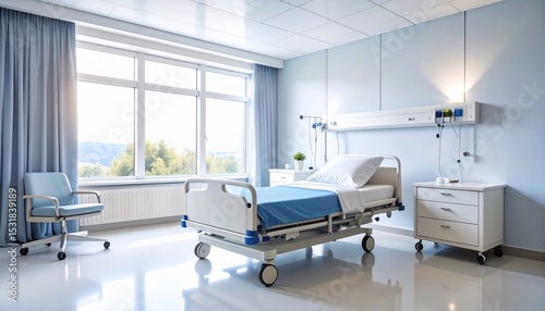 Serene Hospital Room with Large Window