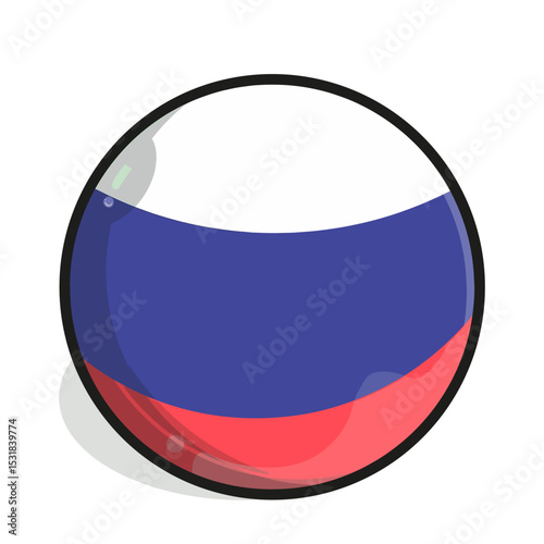 Icon A round orb featuring the Russian flag colors: white, blue, and red. A black outline surrounds the orb, casting a subtle shadow.