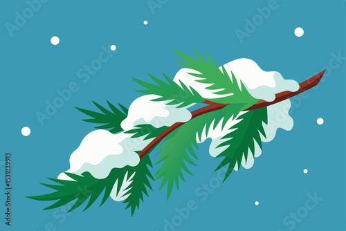 snow on pine branches close up  .svg