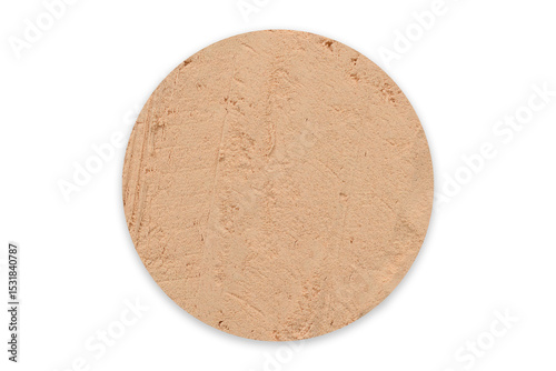 Organic Sweet Potato Powder Isolated on White Background. Close-up image of finely ground organic sweet potato powder in a circular shape. Ideal for culinary, health food, natural ingredient concepts.