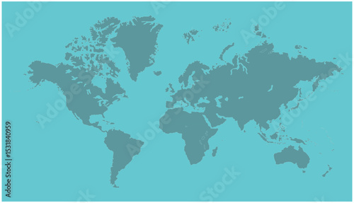 World map accurate scale, world map vector image, modern world map, Illustration, eps 10, worldwide, all continents, all countries, worldwide project