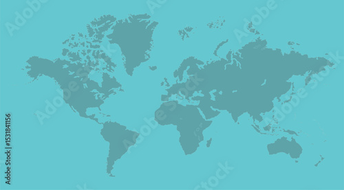 World map accurate scale, world map vector image, modern world map, Illustration, eps 10, worldwide, all continents, all countries, worldwide project