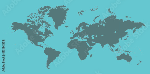World map accurate scale, world map vector image, modern world map, Illustration, eps 10, worldwide, all continents, all countries, worldwide project