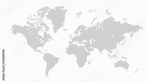 Map of world black and white, world map picture, world map vector image, modern world map, Illustration, eps 10, worldwide, all continents, all countries, worldwide project