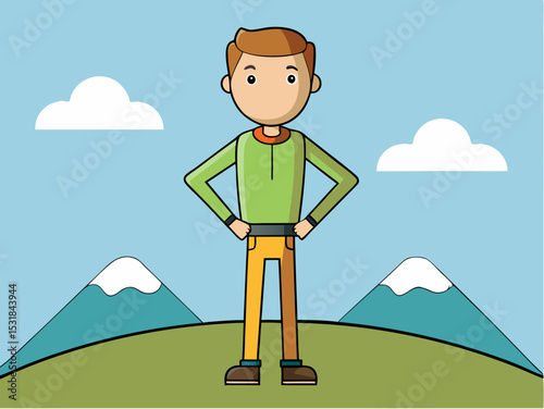 man standing on mountain