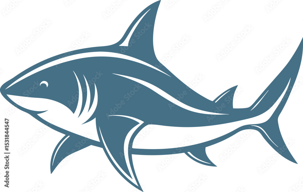 Obraz premium shark isolated on white background