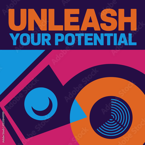 Unleash your potential motivation inspiration achievement success goals growth mindset power development ,Vector art