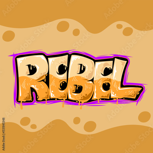 Rebel Graffiti Text in Urban Street Art Style
