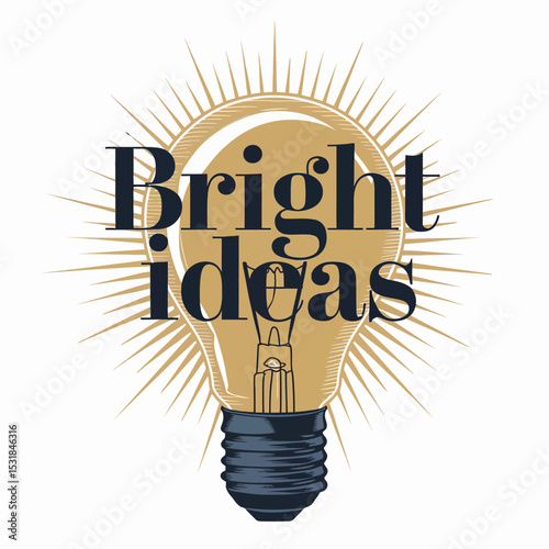 Bright ideas lightbulb innovation concept creative thinking inspiration solution brainstorming design vector art ,Vector art