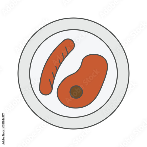 sausage and steak illustration