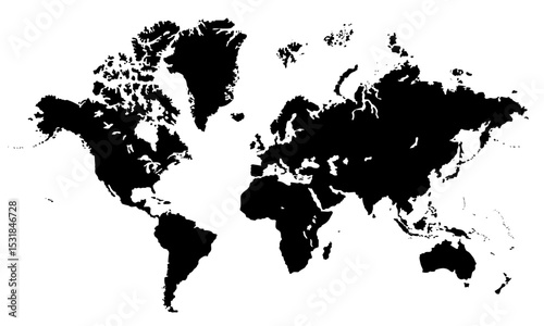 World-map image, world map picture, world map vector image, modern world map, Illustration, eps 10, worldwide, all continents, all countries, worldwide project