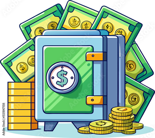 Safe deposit box with money