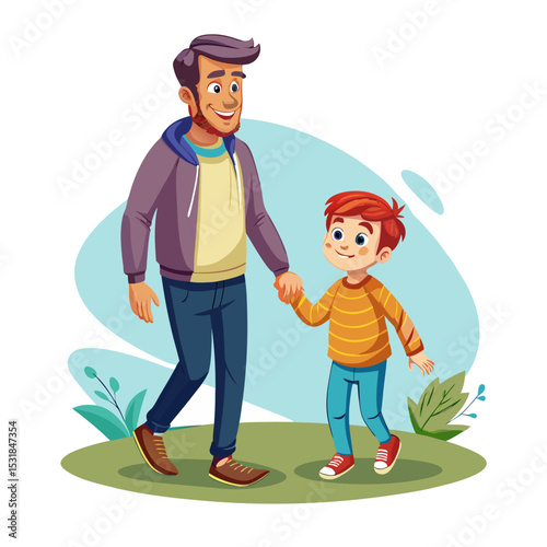 Single parent holding child's hand
