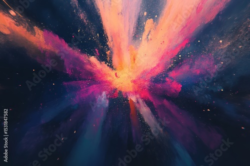 Abstract Colorful Explosion Paint Swirl Design