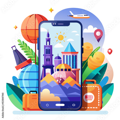 Travel app on phone screen