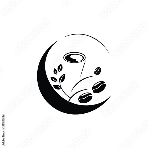 Coffee bean and cup logo