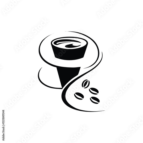 Coffee bean and cup logo