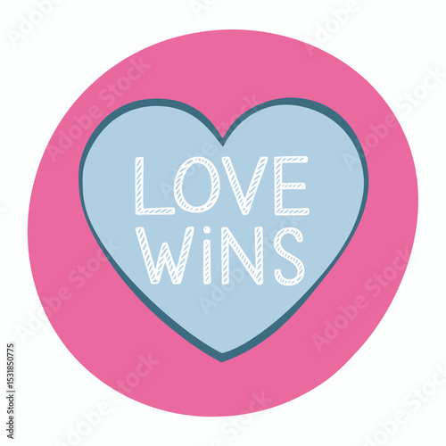 Love wins heart graphic design for valentine's day card or wedding invitation illustration vector art ,Vector art