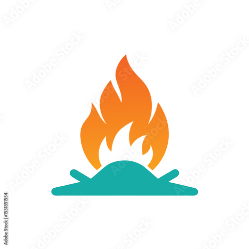 Beach bonfire vector illustration