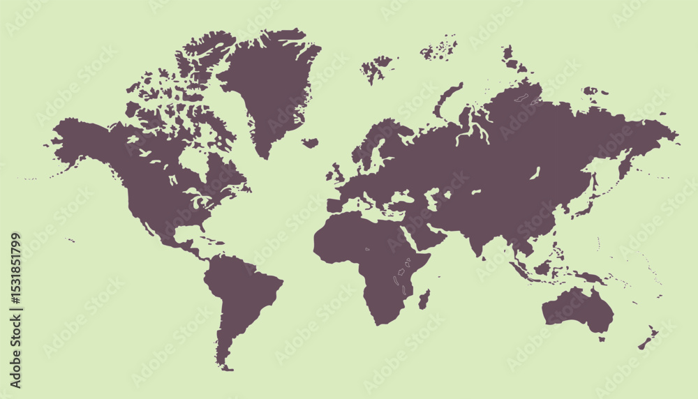 Naklejka premium world map blank, world map picture, world map vector image, modern world map, Illustration, eps 10, worldwide, all continents, all countries, worldwide project