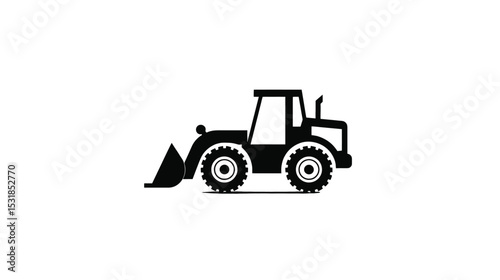 Wheel Loader Icon: Construction Equipment Vector Graphic