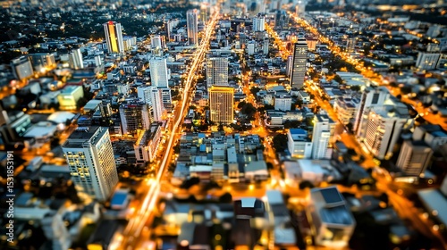 Smart city connectivity innovative urban planning global metropolis aerial view nightscape future infrastructure