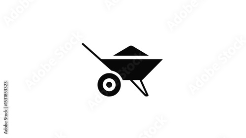 Wheelbarrow Icon: Construction, Gardening, and Labor Symbol