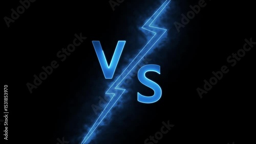 Versus - vs collision of metal letters with sparks and glow on a black background, confrontation concept, competition vs match game, martial battle vs sport.