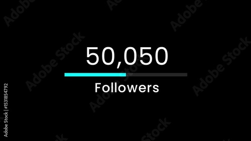 Followers growing numbers increase animation 100k counts smooth animation 